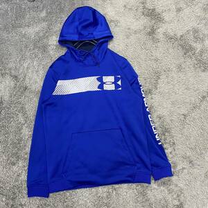 UNDERARMOUR アンダーアーマー スウェット パーカー プルオーバー サイズL ブルー 青 メンズ トップス 最落なし （H15）