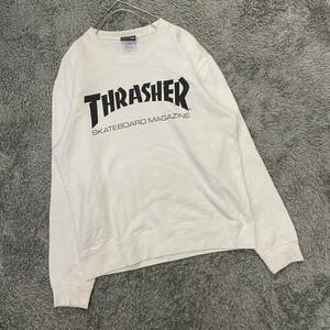 THRASHER スラッシャー スウェット トレーナー サイズM ホワイト 白 メンズ トップス 最落なし （I15）