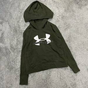 UNDER ARMOUR スウェット パーカー プルオーバー サイズL グリーン 緑 レディース トップス 最落なし （A16）