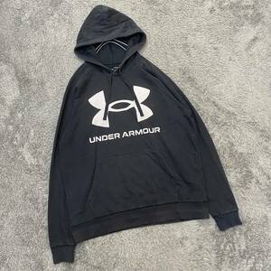 UNDER ARMOUR アンダーアーマー スウェット パーカー プルオーバー サイズL ブラック 黒 メンズ トップス 最落なし （B16）