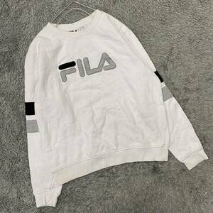 FILA フィラ スウェット トレーナー サイズM ホワイト 白 メンズ トップス 最落なし （H16）