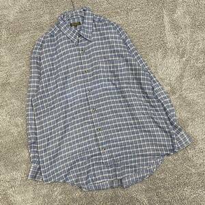 MAC KEEN ヴィンテージ VINTAGE 長袖シャツ チェックシャツ ネルシャツ サイズL ブルー 青 メンズ トップス 最落なし （N16）