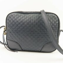 69112★1円スタート★GUCCI グッチ 中極美品 マイクロGG 斜め掛けOK ヴィンテージ ショルダーバッグ レザー ネイビー_画像1