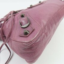 69121★1円スタート★BALENCIAGA バレンシアガ 綺麗 ザシティ 2WAY ショルダーバッグ ミラー付き ハンドバッグ レザー パープル_画像4