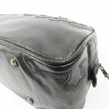 69322★1円スタート★CHROME HEARTS クロムハーツ ジムバッグ セメタリー クロスパッチ 十字架 クロスボール ダガー ハンドバッグ レザー_画像5