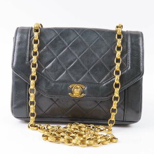 69495★1円スタート★CHANEL シャネル 中極美品 マトラッセ チェーンショルダーバッグ ターンロック ココマーク ラムスキン ブラック