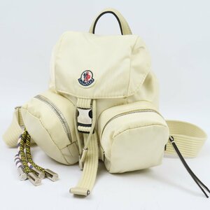 69578★1円スタート★MONCLER モンクレール 未使用品 ショルダーバッグ ロゴ ミニリュック ボディバッグ ナイロン アイボリー