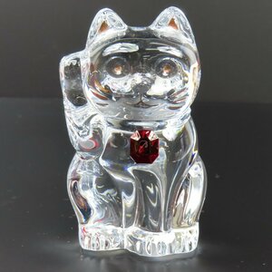 69670★1円スタート★Baccarat バカラ 新品同様美品 まねき猫 招き猫 置物 ラッキーキャット LUCKY CAT インテリア 小物 クリスタル クリア