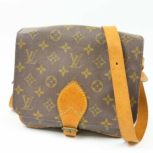 79056LOUIS VUITTON ルイヴィトン 中綺麗 カルトシエール 斜め掛けOK ヴィンテージ モノグラム ショルダーバッグ PVC ヌメ革 ブラウン