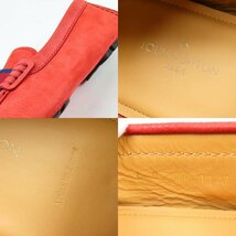 69540★1円スタート★LOUIS VUITTON ルイヴィトン 新品同様美品 ドライビングシューズ 靴 LV金具 S金具 8 27cm スウェード レッド_画像10