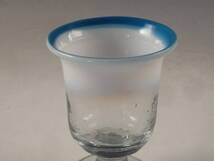 ○栄○時代 色ガラス 乳白色 氷コップ グラス 10.2㎝ 無傷完品 45kw114_画像3