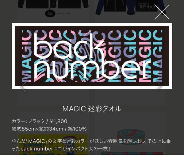 NO MAGIC TOUR 2019 グッズ　迷彩　タオル