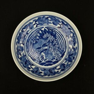 中国美術 茶道具 中国古玩 大清康熙年製 青花 飾皿 古染付 旧家蔵出 