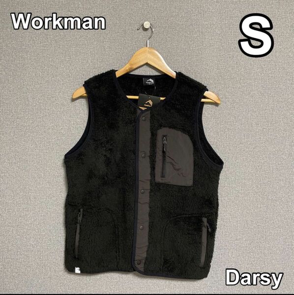 【新品】workman(ワークマン) FieldCore ストレッチフリースノーカラーベスト　ブラック S