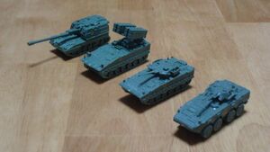 130 4D 1/144 China land army vehicle 4 piece set ( green color )mm1086+mm1095 220G2