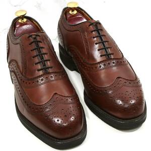 新品同様◎【Allen Edmonds】アレンエドモンズ ウイングチップ US6.5E 24.5cm前後 ブラウン ビジネスシューズ メンズ 革靴