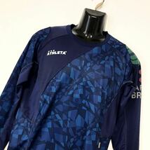 ATHLETA/アスレタ☆プラクティスシャツ/長袖シャツ☆総柄/ストレッチ/ジャケット/ジャージ/サッカー/フットサル/紺/M_画像4