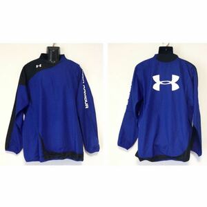 新品☆定価7000円☆UNDER ARMOUR/アンダーアーマー☆ウインドブレーカー☆ピステ☆ビッグロゴ/ジャケット/ジャージ/黒×青/大きめ/XXL