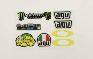 ST-030 MotoGP 46 バレンティーノ ロッシ Valentino Rossi AGV ヘルメット シールド 3M ステッカー 8点セット 反射剤入り
