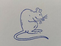 ねずみさん　ネズミ　デグーマウス　鼠　小動物　ペット　フランス　アンティーク　スタンプ　ヴィンテージ　ハンコ　アニマル　レトロ　耳_画像3