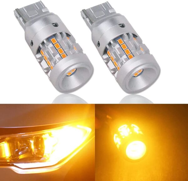 『送料無料』WY21W 7440 T20 LED ウィンカー バルブ ハイパー防止点滅なし アンバー 爆光 12V-24V 2個　Es　オレンジ　ランプ　ライト