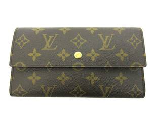 美品☆　Porte-tresor international　モノグラム　M61215 ◆LOUIS VUITTON◆　三つ折り長財布　