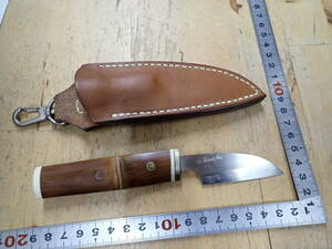 [G15G] Sasaki .. work custom knife bamboo pattern bamboo steering wheel sheath knife Mini kitchen knife 