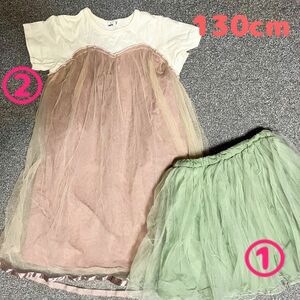 pair manon ワンピース & チュールスカッツ 130cm 美品