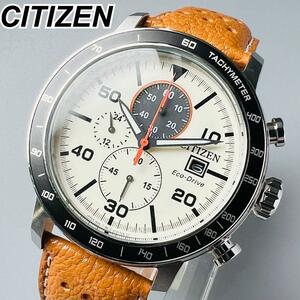 CITIZEN シチズン 腕時計 エコドライブ 電池交換不要 ブラウン メンズ レザー 茶 展示品 クロノグラフ レザーバンド 高級ブランド クォーツ