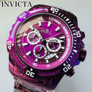 INVICTA in creel ta wristwatch men's purple new goods quartz battery type special case attached Pro diver series purple import chronograph teka -ply 