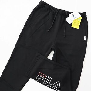 ★フィラ FILA 新品 メンズ UVカット ロゴ入り カジュアル スウェット ロング パンツ 黒 Mサイズ [440349G-BK-M] 一 四 壱★QWER★