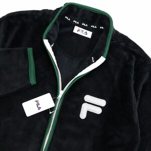 ★フィラ FILA 新品 メンズ 高品質 快適 保温 暖かい 両面 フリース ジャケット アウター 黒 XLサイズ [204116GC-N9-LL] 一 二 参★QWER