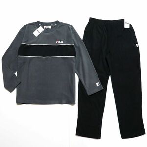 ★フィラ FILA 新品 メンズ 暖かい 両面フリース 長袖 シャツ パンツ 上下セット SET スーツ Lサイズ[SET204116GA-N7-L] 一 五 弐★QWER