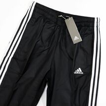 ★アディダス ADIDAS 新品 メンズ 防風性 撥水性 裏起毛トリコット 3ストライプス ウインドパンツ 黒 XL[GE0428-O] 四 弐★QWER_画像1