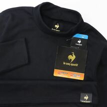 ★ルコック LE COQ ゴルフ GOLF 新品 メンズ 防寒 保温 暖かい 両面起毛 フリース 長袖 ハイネック シャツ 黒[12607-BLK-LL]一 三 参★QWER_画像1