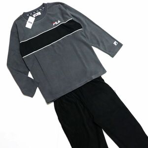 ★フィラ FILA 新品 メンズ 暖かい 両面フリース 長袖 シャツ パンツ 上下セット SET スーツ XLサイズ[SET204116GA-N7-LL] 一 五 参★QWER