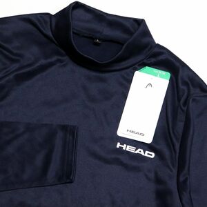 ★ヘッド ゴルフ HEAD GOLF 新品 メンズ 防寒 保温 裏起毛 ハイネック 長袖 シャツ 紺 XLサイズ [12707-NVY-LL] 一 二 参★QWER★