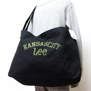 ★リー Lee 新品 長さ調整可能 ななめ掛け シンプル コットン ショルダー バッグ 鞄 かばん BAG 黒 ブラック [0421458-BK]一 六★QWER★