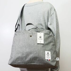 ★ルコック le coq sportif 新品 軽量 収納力 2WAY ななめ掛け ショルダー トートバッグ バッグ 鞄 かばん BAG 灰[36228-010]一 六★QWER■