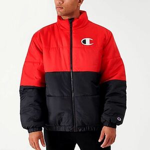 ★チャンピオン Champion 新品 メンズ 撥水 軽量 保温 中綿 スタジアム パファー ジャケット [245030003RED1N-L] US 二 弐★QWER QQAA-39