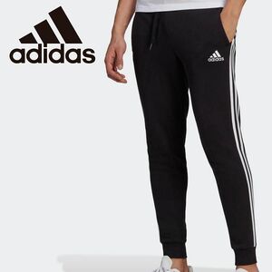 ★アディダス adidas 新品 メンズ 3ストライプス ジョガーパンツ 裏起毛 スウェット ロングパンツ 黒 XL[GM1089-O] 四 参★QWER★