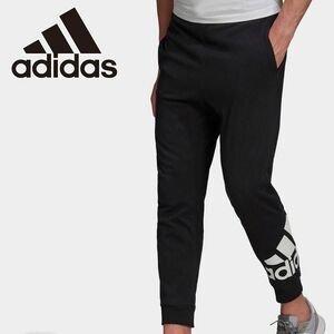 ★アディダス adidas 新品 メンズ スウェット エッセンシャルズ ビッグロゴ シングル ジャージー ロングパンツ 黒[HE1824-M] 四 壱★QWER★