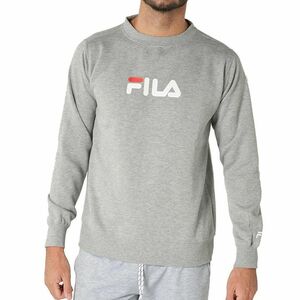 ★フィラ FILA 新品 メンズ 暖かい 裏起毛 フロントロゴ クルーネック スウェット トレーナー 灰 Lサイズ [440342G-MGY-L] 一 三 弐★QWER