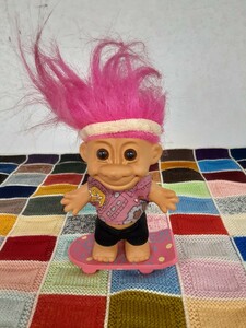 ぬいぐ】アンティーク トロール 人形/ビンテージ USA/Troll/Doll　スケボー アメリカン　雑貨 キャラクタードール インテリア コレクション