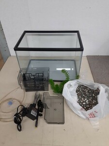 棚４】水槽 アクセサリー 砂利付セット 熱帯魚 魚、水草 両生類　爬虫類 ポンプ エアポンプ インテリア ペット用品 引取歓迎/群馬 現状