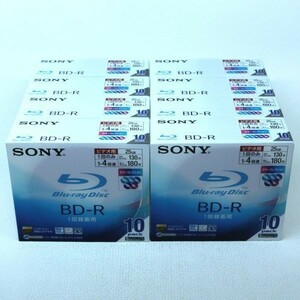 704c 未使用 破れ傷有 日本製 SONY BD-R 25GB 録画用 4倍速対応 追記型 5mmスリムケース カラーコレクション 10枚パック x8 10BNR1VBXS4