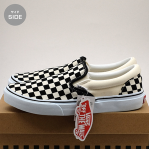 全国送料無料 バンズ スリッポン メンズ スニーカー チェック ホワイト ブラック 白 黒 27.5cm VANS ヴァンズ ウォーキング スポーツ 男性の画像2