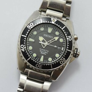 1円 不動品 腕時計 セイコー SEIKO プロスペック ダイバー キネティック 5M62-0BL0 機械式 自動巻 メンズ ブラック 同梱不可