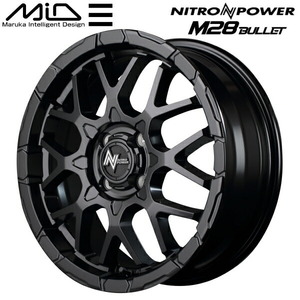 MID NITRO POWER M28 BULLET KC ホイール4本 セミグロスブラック 6.0J-16インチ 4穴/PCD100 インセット+40