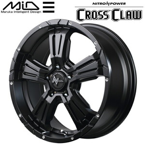 MID NITRO POWER CROSS CLAW ホイール4本 セミグロスブラック/ピアスドリルド 7.0J-17インチ 5穴/PCD114.3 インセット+40